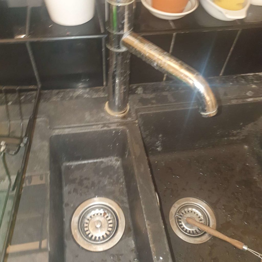 double kitchen sink unblocked by Plumber Knowle